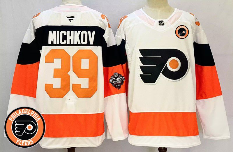 Men Philadelphia Flyers #39 Michkov White Fanatics 2025 NHL Jersey style 2